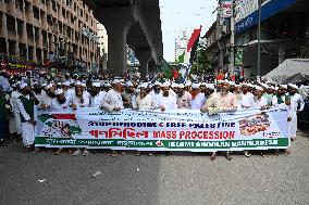 Protest Demanding Stop Genocide And Free Palestine In Dhaka.