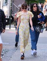 Dakota Johnson on set in New York