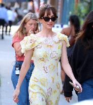 Dakota Johnson on set in New York