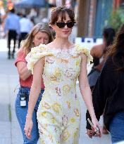 Dakota Johnson on set in New York