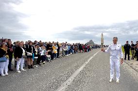 Olympic Flamme at Mont Saint Michel - France