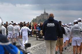 Olympic Flamme at Mont Saint Michel - France