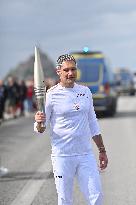 Olympic Flamme at Mont Saint Michel - France