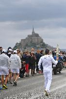 Olympic Flamme at Mont Saint Michel - France