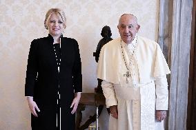 Pope Francis Meets Slovak President Zuzana Caputova - Vatican