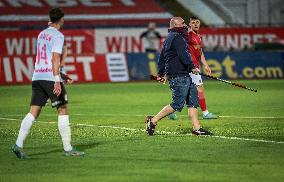 Fans Of CSKA Sofia Invided The Pitch During Football Game