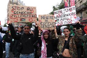 Anti-fascist rally for Clement Meric and Palestinian people - Paris