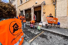 Ultima Generazione For Fondo Riparazione Sit In In Front Of The Headquarters Of Partito Democratico In Rome