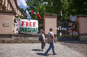 Pro-Palestine Occupational Strike In Krakow, Poland