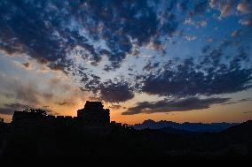 Fish Scale Clouds Over The Jinshanling Great Wall in Chengde