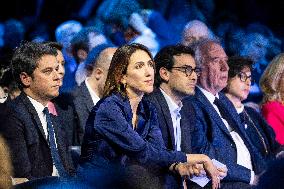 Gabriel Attal and Valerie Hayer campaign rally in Aubervilliers