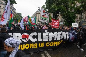 Demonstration in solidarity with Gaza and Kanaky in Paris