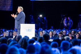 Gabriel Attal and Valerie Hayer campaign rally in Aubervilliers