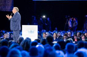 Gabriel Attal and Valerie Hayer campaign rally in Aubervilliers