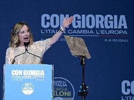 ITALY-ROME-EUROPEAN PARLIAMENT ELECTIONS-GIORGIA MELONI