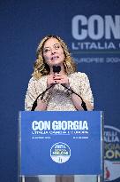 Giorgia Meloni at the closing event of the campaign for EU election - Rome