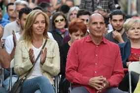 MeRA25 Party Leader Yanis Varoufakis Campaigns For European Elections In Peristeri Area In Athens
