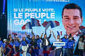 Jordan Bardella Addresses Supporters Ahead Of 2024 European Parliament Elections