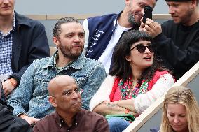 Celebrities In Stands During The 2024 French Open - Village Day Seven NB