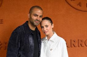 French Open - Tony Parker And Agathe Teyssier At The Village