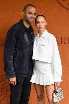 French Open - Tony Parker And Agathe Teyssier At The Village