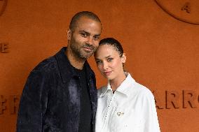 French Open - Tony Parker And Agathe Teyssier At The Village