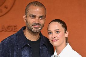 French Open - Tony Parker And Agathe Teyssier At The Village