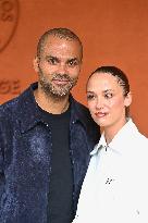 French Open - Tony Parker And Agathe Teyssier At The Village