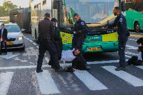 Ultra-Orthodox Jews Protest Against Army Recruitment - Jerusalem