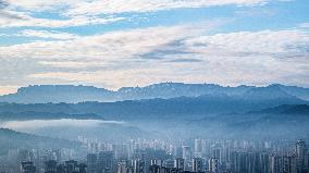 City Buildings at Sunset in Chongqing