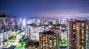 City Buildings at Sunset in Chongqing