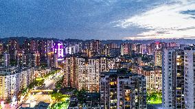 City Buildings at Sunset in Chongqing