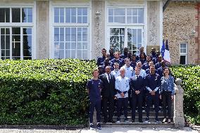 President Macron Visits The National Football Center - Clairefontaine
