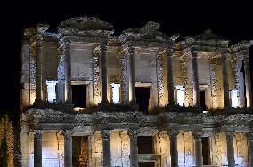 Ephesus Ancient City Under The Moonlight - Turkey