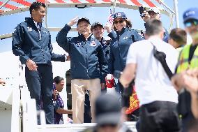 Brigitte Macron Welcomes Veterans - Deauville