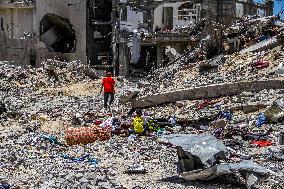 Situation In Jabalia Refugee Camp After The Israeli Army Has Withdrawn - Northern Gaza