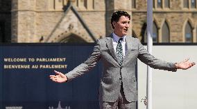 Justin Trudeau Attends Flag-raising Ceremony For Pride - Ottawa