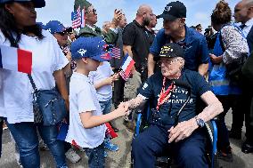 Brigitte Macron Welcomes Veterans - Deauville