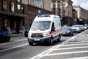 Ambulances in streets of Kyiv