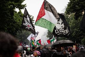 Antifascist And Pro-Palestinian Demonstration In Paris