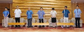 Japan PM Kishida in Okinawa shirt