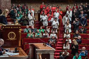 MPs Dressed In Palestinian Colours At The National Assembly - Paris