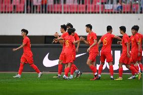 (SP)CHINA-SHAANXI-WEINAN-FOOTBALL-FRIENDLY MATCH-CHN VS VIE (CN)