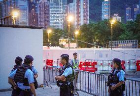 Hong Kong Police Officers Stay Vigilant To Tiananmen Square Crackdown Anniversary
