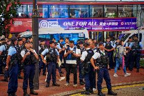 Hong Kong Police Officers Stay Vigilant To Tiananmen Square Crackdown Anniversary