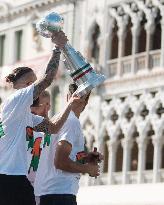 Venezia FC Celebrates The Promotion In Serie A On A Boat Parade