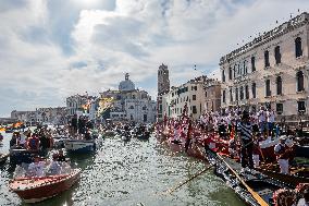 Venezia FC Celebrates The Promotion In Serie A On A Boat Parade