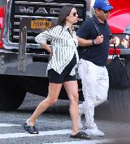 Heavily Pregnant Actress Lea Michele Out - NYC