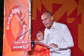 MeRA25 Party Leader Yanis Varoufakis Holds Main Campaign For European Elections In Athens