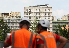 (SP)FRANCE-SAINT DENIS-PARIS 2024 OLYMPIC AND PARALYMPIC VILLAGE-PRESS TOUR